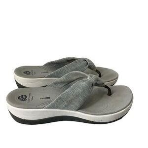 Cloudsteppers by Clarks Gray‎ Womens Thong Knot Sandals SZ 9 Comfort Cushioned
